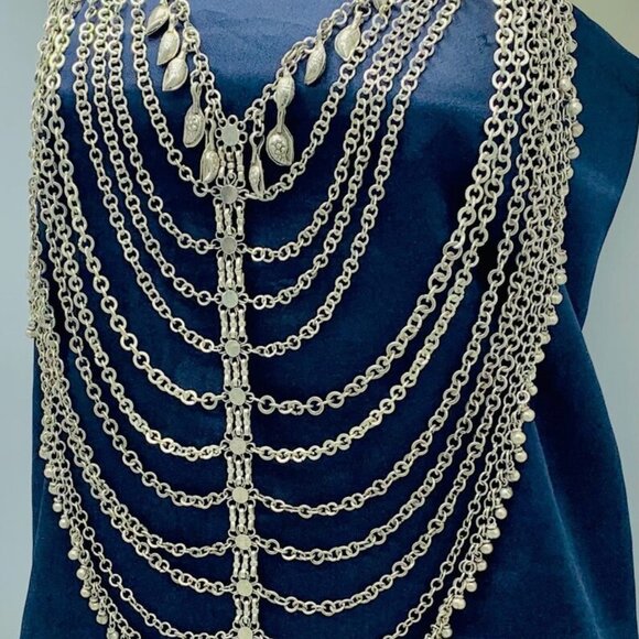 Multi-Strand Necklace, Oversized Handmade Kuchi Necklace - Picture 4 of 10